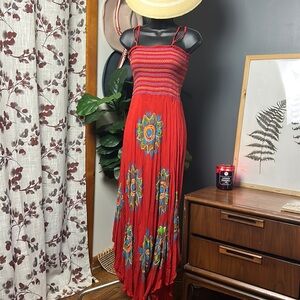 California Breeze Hippie Boho Sequin Maxi Dress
